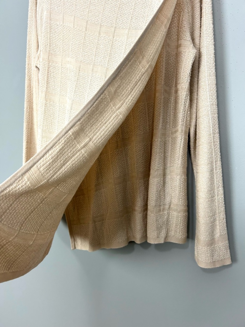 St. John Cashmere Blend Chenille Tunic Sweater Women’s Size XL Wool Draping Wrap - Picture 5 of 9